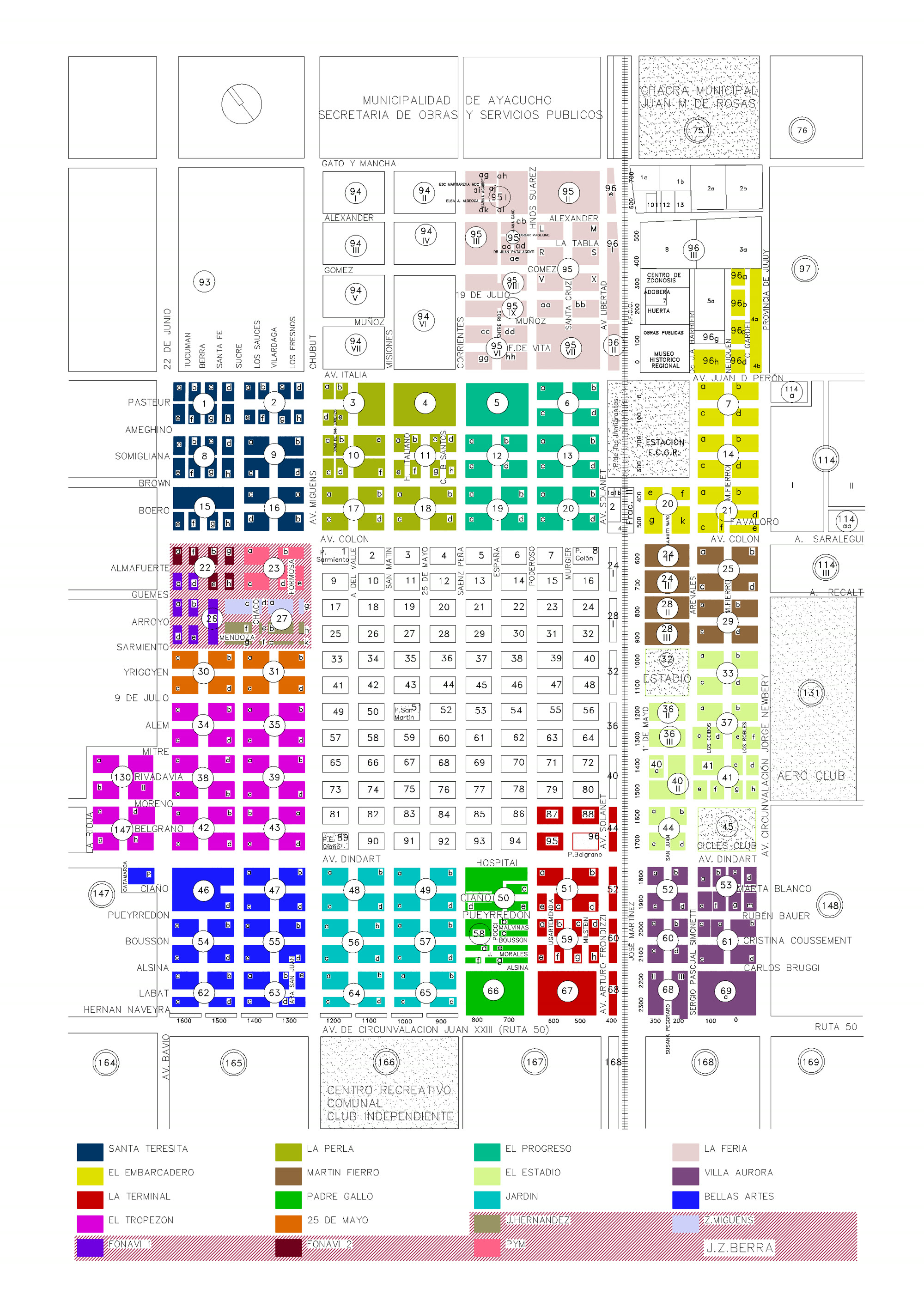 Planta Urbana 2024 de Ayacucho, base cartográfica oficial del proyecto SIGEP 360
